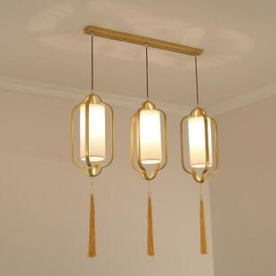 新中式吊灯餐厅旋转楼梯间单头复式楼长款吊灯楼梯餐饮店吧台灯具