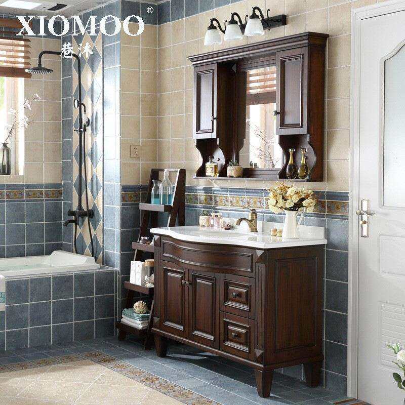 经典美式实木落地浴室柜圆弧切角卫生间洗漱台洗手脸盆柜组合,畜牧/养殖物资,畜牧/养殖器械,淘宝优惠券,粉丝福利购,淘宝优惠卷