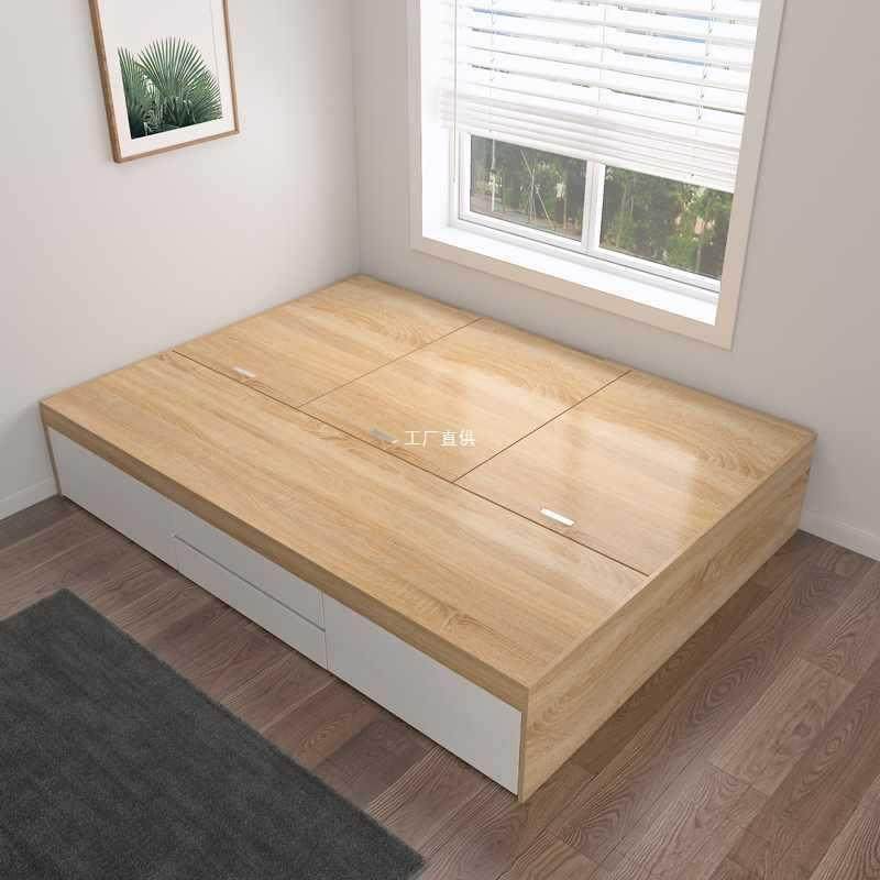定制单人床小户型无床头床箱榻榻米床板带抽屉储物收纳床定制专