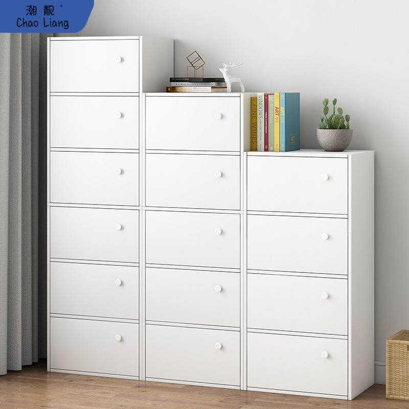 ll书柜简约现代自由组合格子柜储物收纳柜大容量简易落地带门包邮