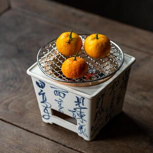 陶怡复古苏打釉炭烧煮茶炉陶瓷手写诗文碳炉家用小型煮茶壶