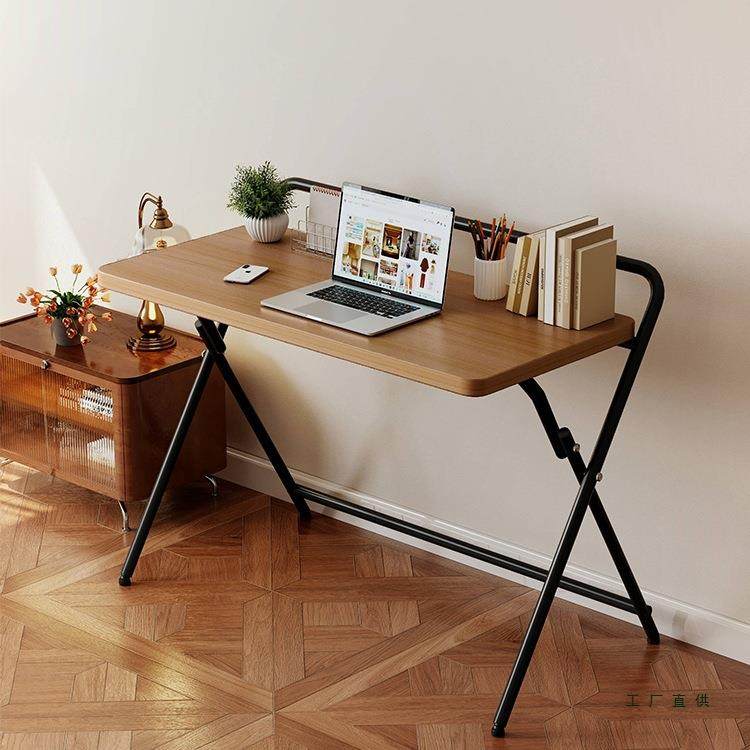 可折叠书桌电脑桌学生家用学习写字桌简易办公实木升降床边小桌子