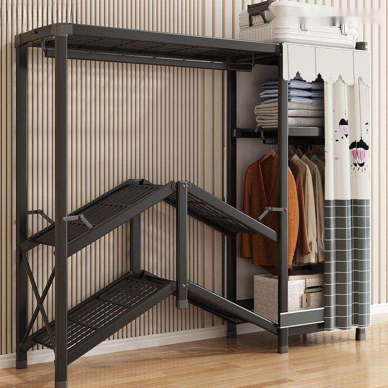 折叠简易衣柜家用卧室免安装布衣橱小户型全钢架结实耐用出租房用