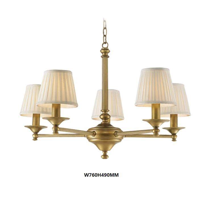 美式乡村全铜个性独特简约大气仿古卧室客厅灯餐厅创意布艺吊灯