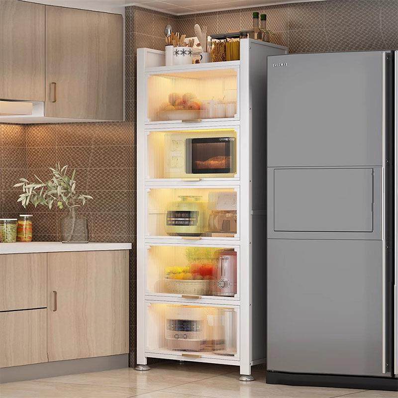 厨房柜子储物柜落地多层微波炉置物柜多功能烤箱置物锅架橱碗碟柜