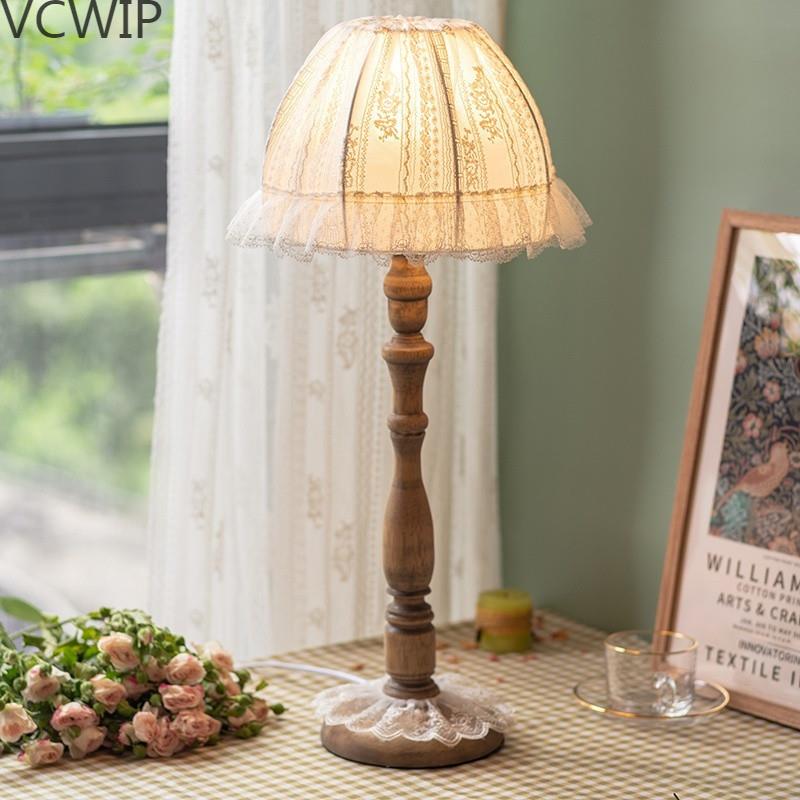 欧式法式怀旧老式台灯轻奢实木美式乡村民俗客房复古卧室床头leb