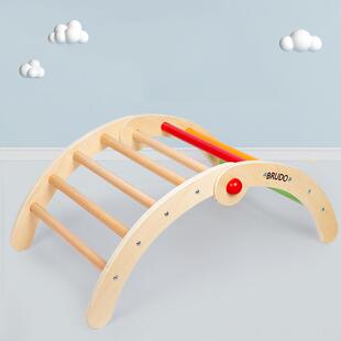 儿童木质折叠攀爬架室内玩具早教宝宝爬梯幼儿园敏捷感统训练器材