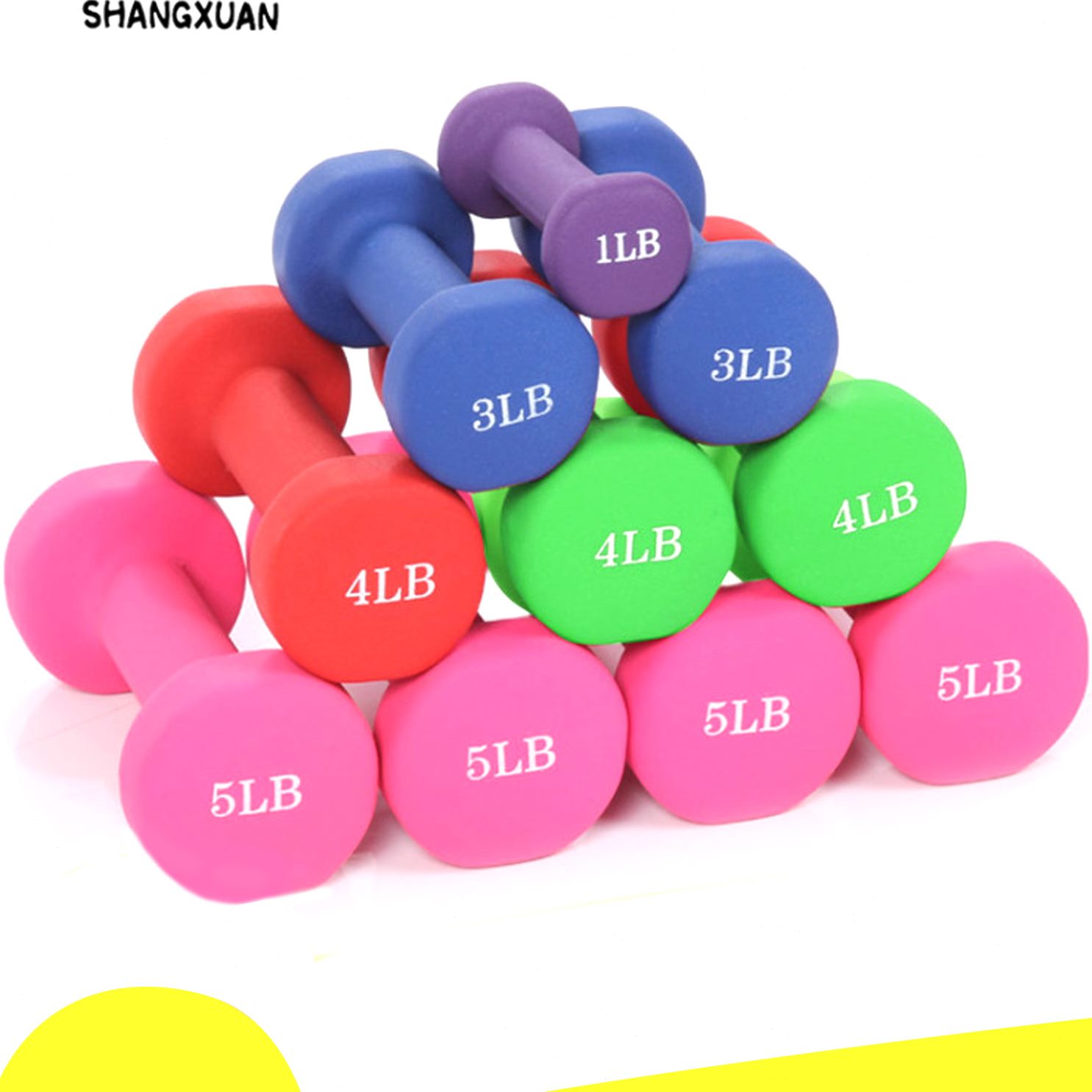 男士胶健身器磅浸塑 女士通用家用3LB哑铃手4包瘦臂2KG哑铃小哑铃