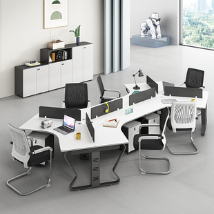 人8位创意员工桌简约现代6人工位办公桌椅组合职员办公桌办公家具