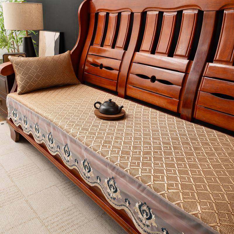 夏天实木沙发垫麻将凉席竹垫子夏季长条三人加厚红木藤席凉垫防滑,居家布艺,沙发垫,淘宝优惠券,粉丝福利购,淘宝优惠卷