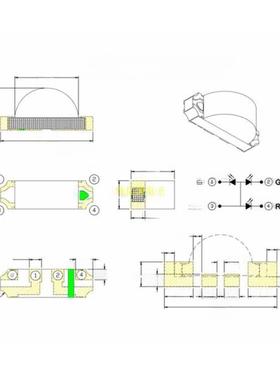 包邮1204RGB共阳侧贴LED发光二极管 1206侧面全彩红绿蓝三色灯珠