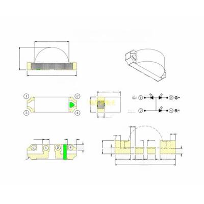 包邮1204RGB共阳侧贴LED发光二极管 1206侧面全彩红绿蓝三色灯珠