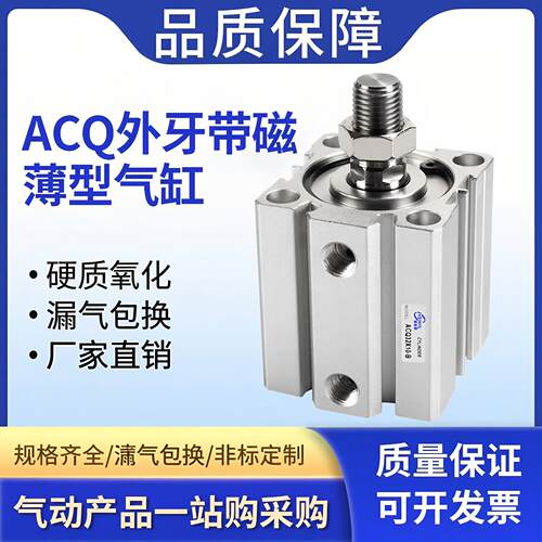 ACQ带磁带外牙薄型气缸20/25/32/40/50/63/80/100*5X10X20X30-SB
