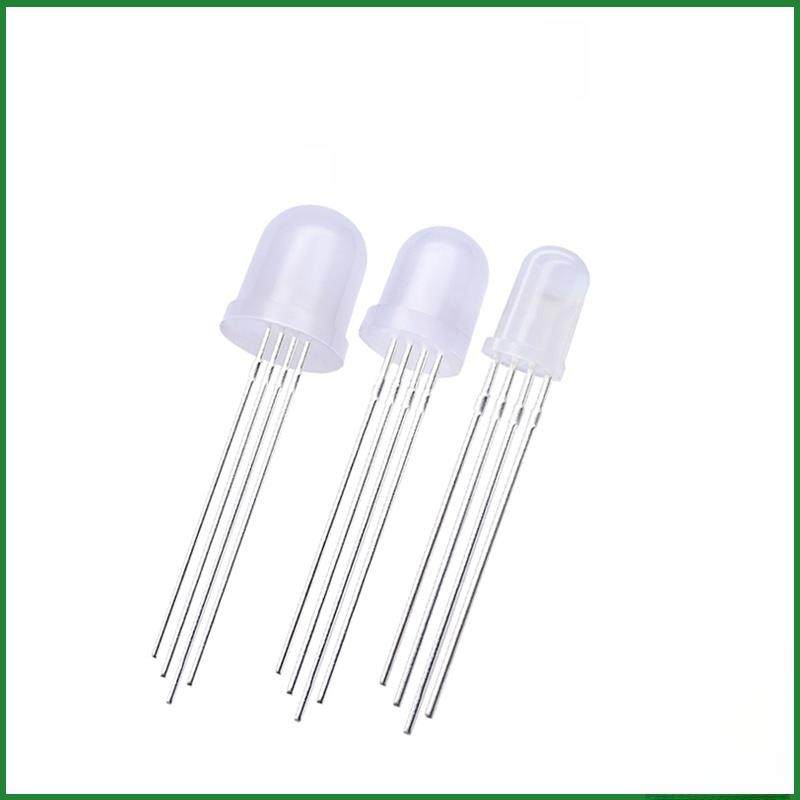 5mm/8mm/10mm全彩透明/雾状灯珠四脚rgb红绿蓝超亮插件发光二极管