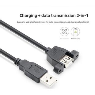 USB公转母数据延长线带螺丝耳、弯头固定工控机箱线缆1/3/ 5m