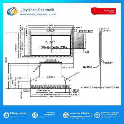 金逸晨0.96寸OLED液晶屏SSD1315显示器128x64小屏8位并口IIC/SPI