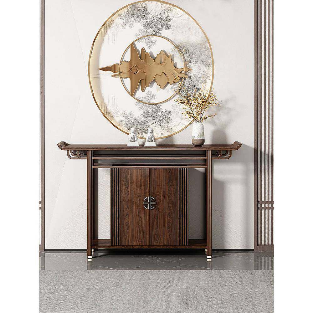 新中式玄关柜乌金木条案实木玄关桌入户正对门供桌靠墙窄玄关台,住宅家具,条案,淘宝优惠券,粉丝福利购,淘宝优惠卷
