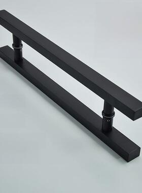 30/36/50/80/ 1m不锈钢方管玻璃门把手实木门黑色把手，大扶手