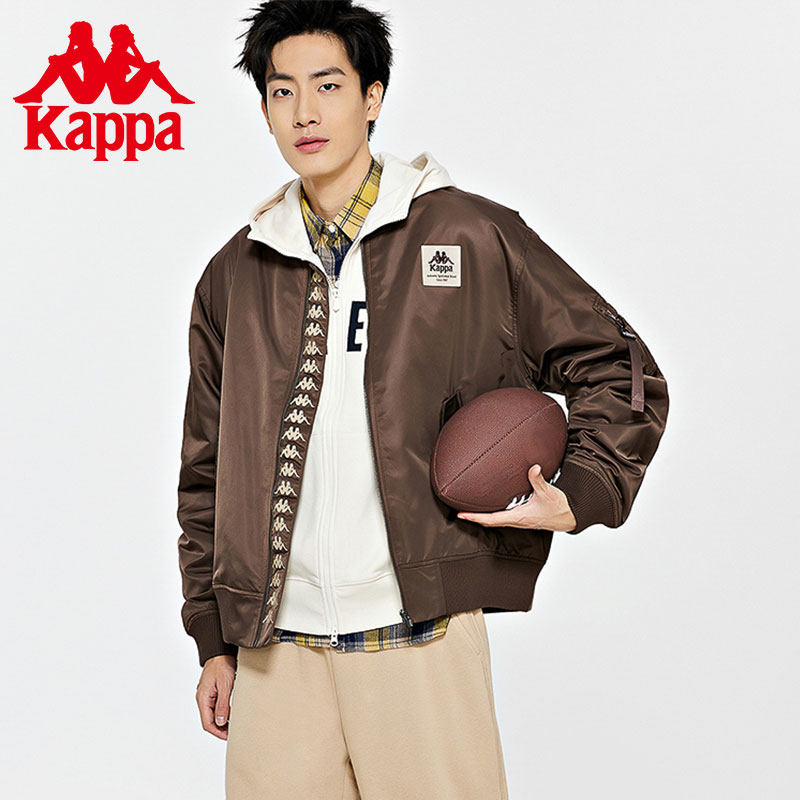 Kappa卡帕棒球棉服2023男冬户外保暖防寒服字母印花外套K0D72MM81
