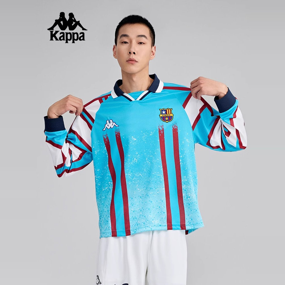 Kappa卡帕背靠背2025新款运动polo衫长袖休闲套头衫男款足球上衣