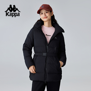 新款 Kappa卡帕背靠背冬季 收腰運動羽絨服女防潑水防風(fēng)外套防寒服
