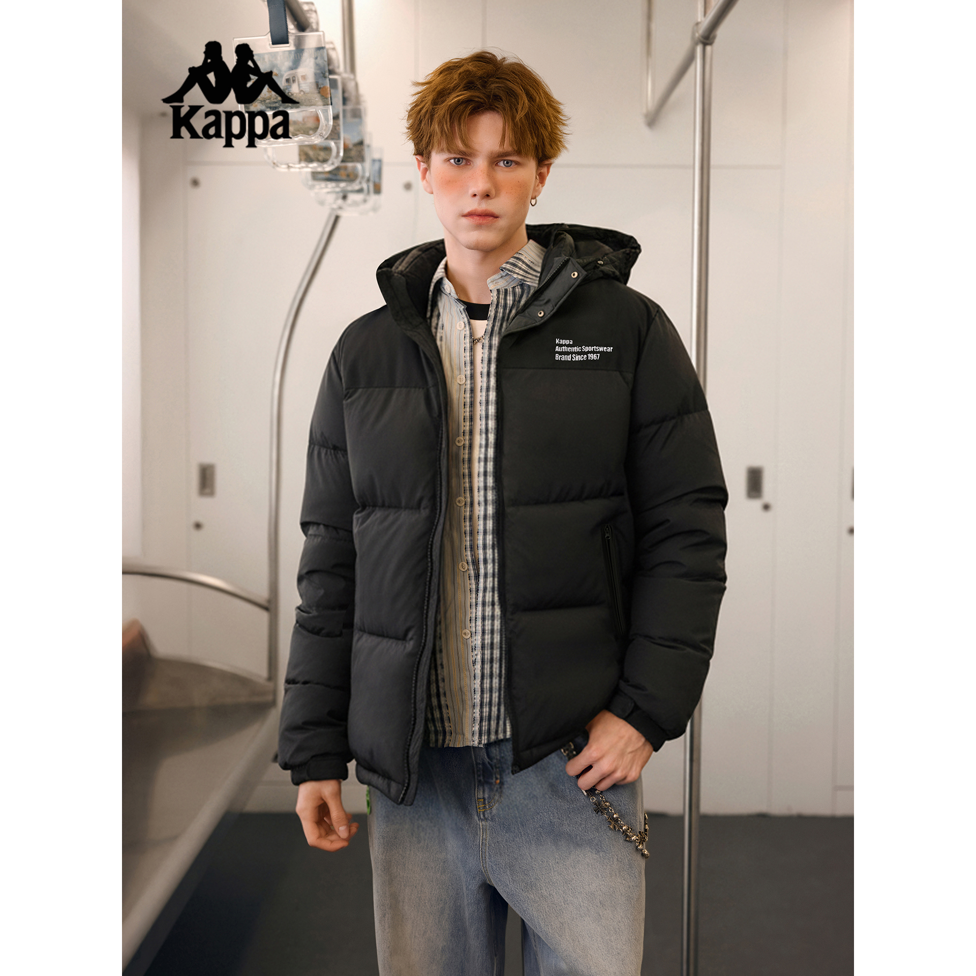 Kappa卡帕背靠背羽绒服男2025新款冬季防风防泼水外套运动上衣女