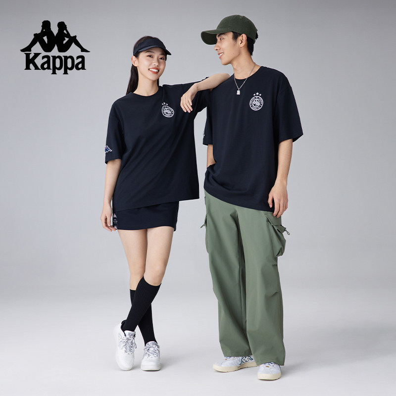 Kappa卡帕背靠背运动T恤男夏季新款情侣宽松凉感抗菌短袖上衣女款