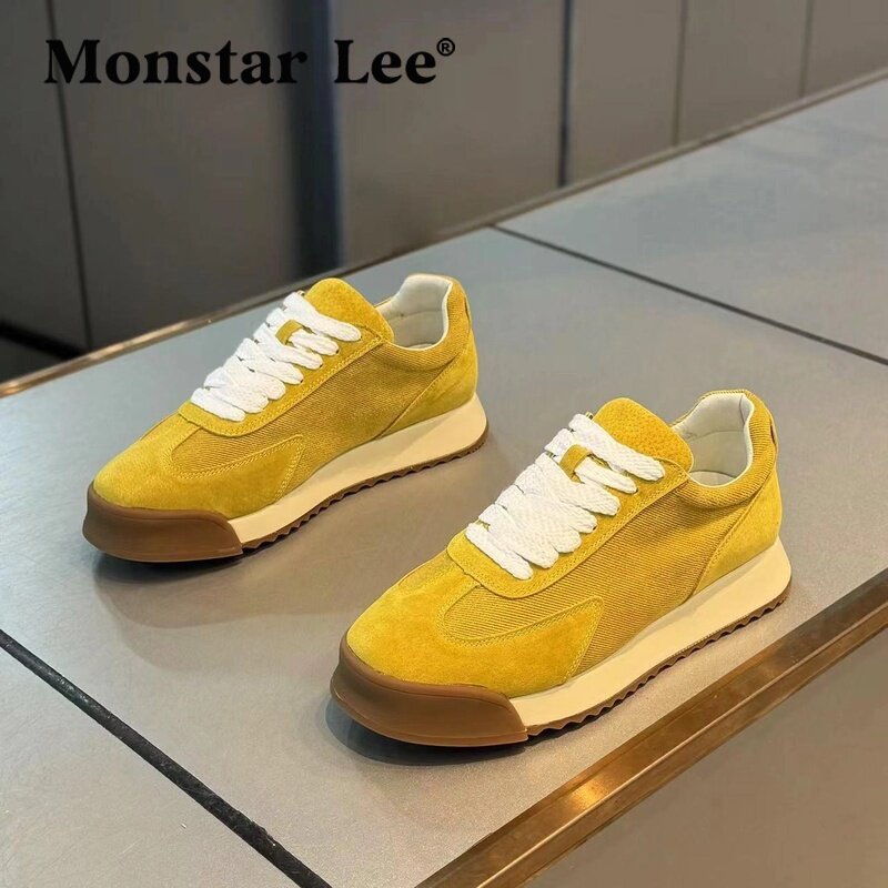 Monstar Lee布面复古阿甘鞋2026春季时尚休闲鞋厚底新款个性百搭