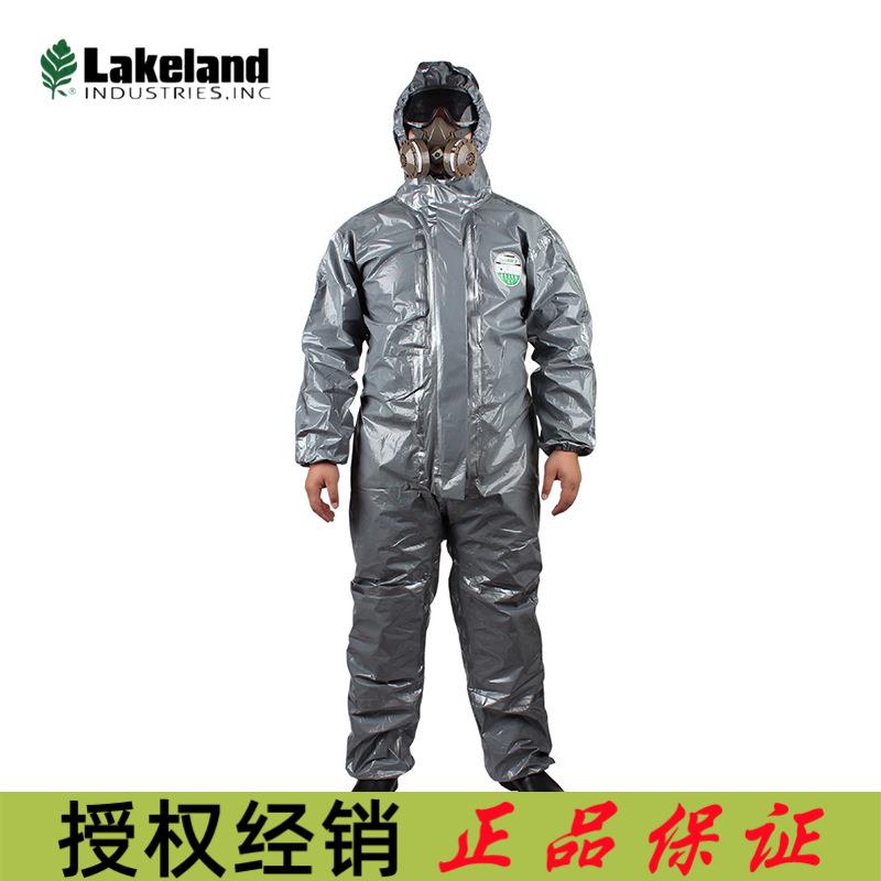 雷克兰CT3S428凯麦斯3防化服带帽连体衣灰色防护服防化学品耐酸碱