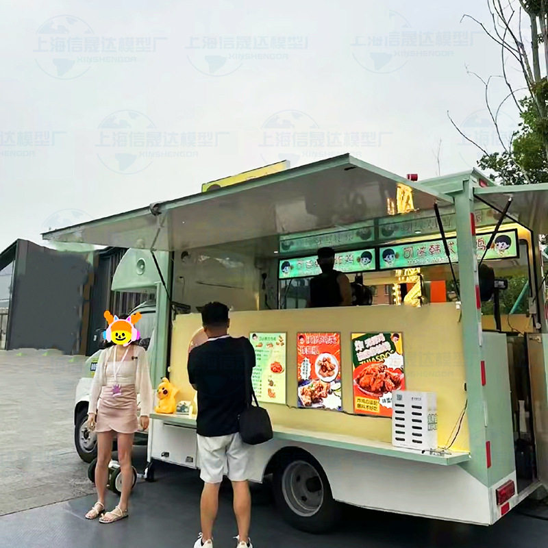 欧式飞翼门餐车 电动四轮露营咖啡奶茶售卖车 文旅农场景区餐车