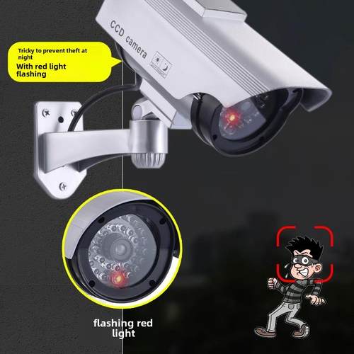 模拟监控摄像机带灯型探头假监视器家用防盗防雨室外模拟监控灯