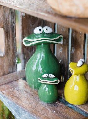 呱家三口装饰摆件青蛙动物创意童趣桌面花园杂货卡通可爱