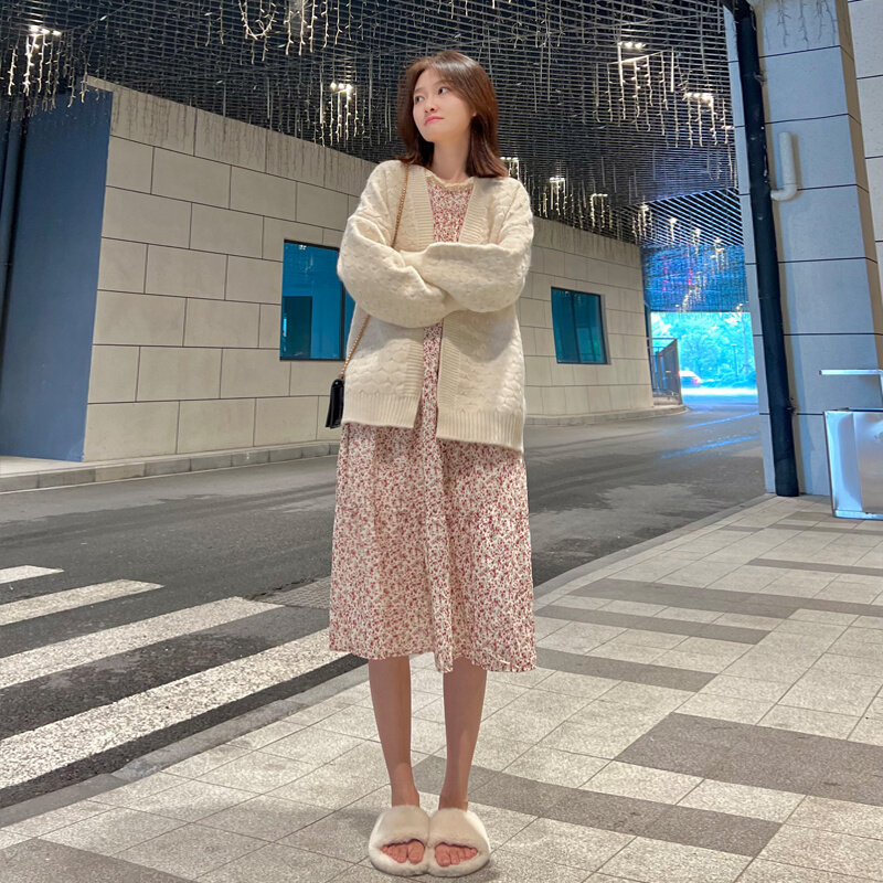 孕妇装秋季新款套装2023年初秋新款孕妈连衣裙两件套孕妇装秋冬款