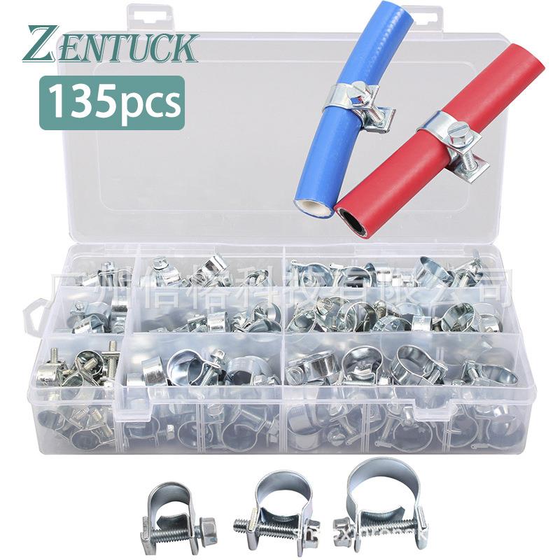 防爆箍圈135PCS盒装 镀锌迷你卡箍8-18mm 管夹抱箍组合 加厚clamp