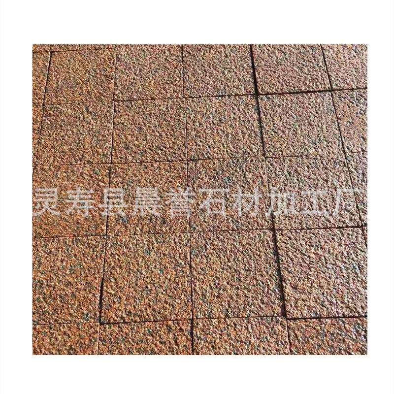 厂家供应 贵妃红 红色花岗岩 火烧面 优质石材石料 现货大量批售