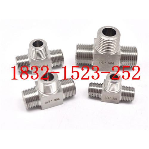 304不锈钢内内外丝三通转接头英制转公制螺纹ZG/RC/PT1/2-M20*1.5