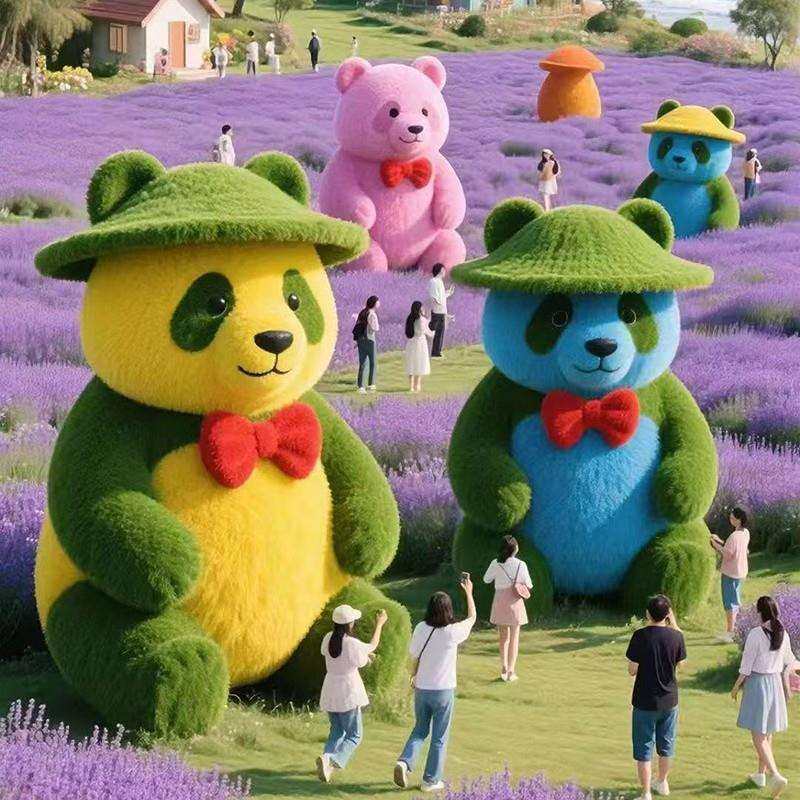 仿真绿雕网红绿雕工艺品户外游乐园公园大型绿雕动物景观美陈摆件