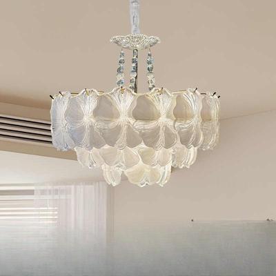 法式轻奢卧室吊灯主卧2025新款四叶花玻璃大气客厅少女房间中山