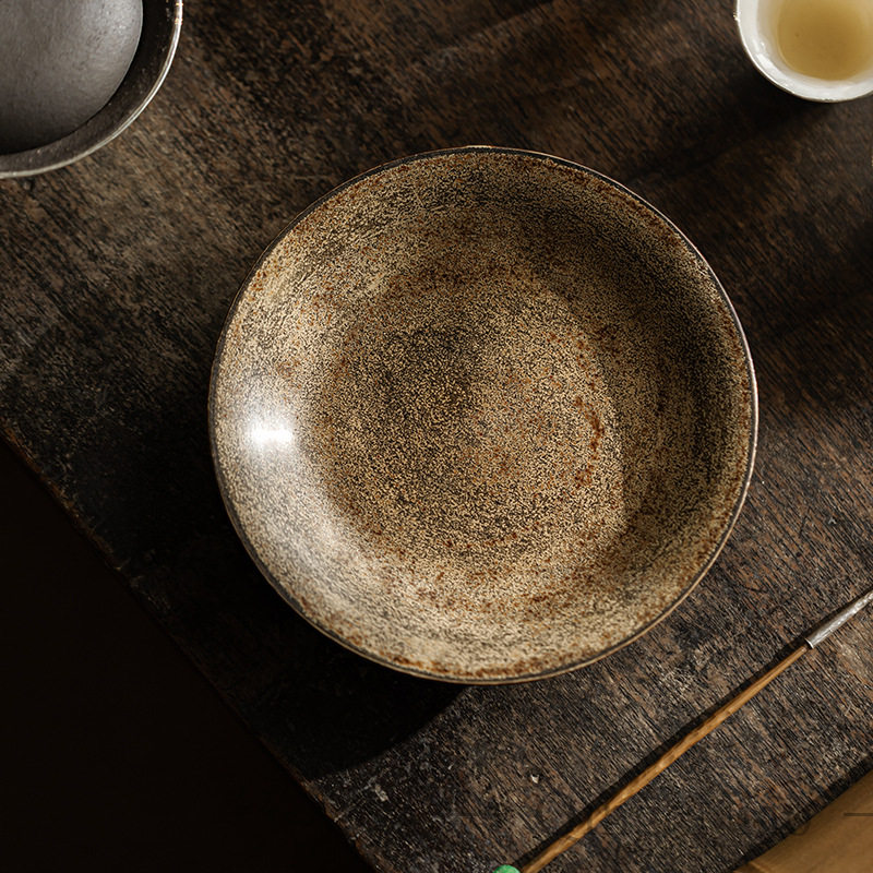 念旧禅意大漆壶承创意家用茶托盘复古壶承盘储水干泡台禅意茶配件