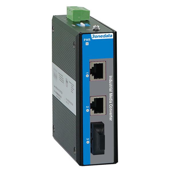 三旺 IMC100-2T1F(SFC20KM1310NM)-P48 2路以太网口转1路光