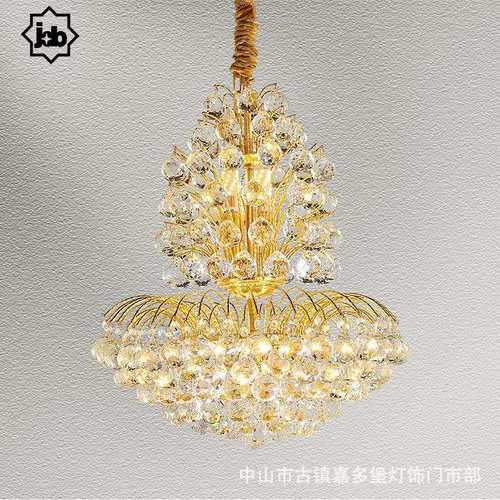 欧式水晶吊灯奢华客厅灯圆形水晶灯LED简欧餐厅灯饰大气卧室灯具