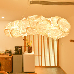 创意纸云艺术吊灯日式民宿云朵吊灯餐厅灯工程客厅设计感艺术灯具
