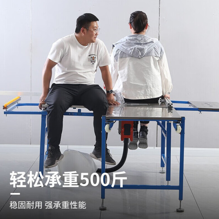 实木板自动升降双锯片推台锯