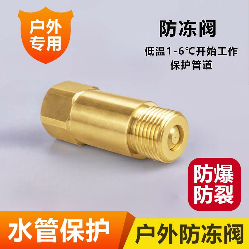 空气能负压防冻阀低温排水卸水阀门全铜4分自来水管道自动放水阀
