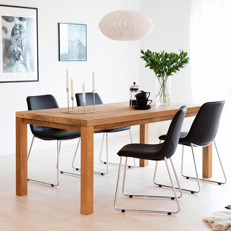 实木餐桌椅组合现代简约家用小户型餐厅饭桌书桌长方形吃饭桌椅