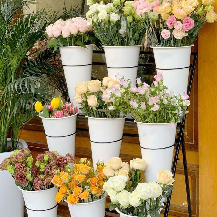 花店多层阶梯带轮展示架