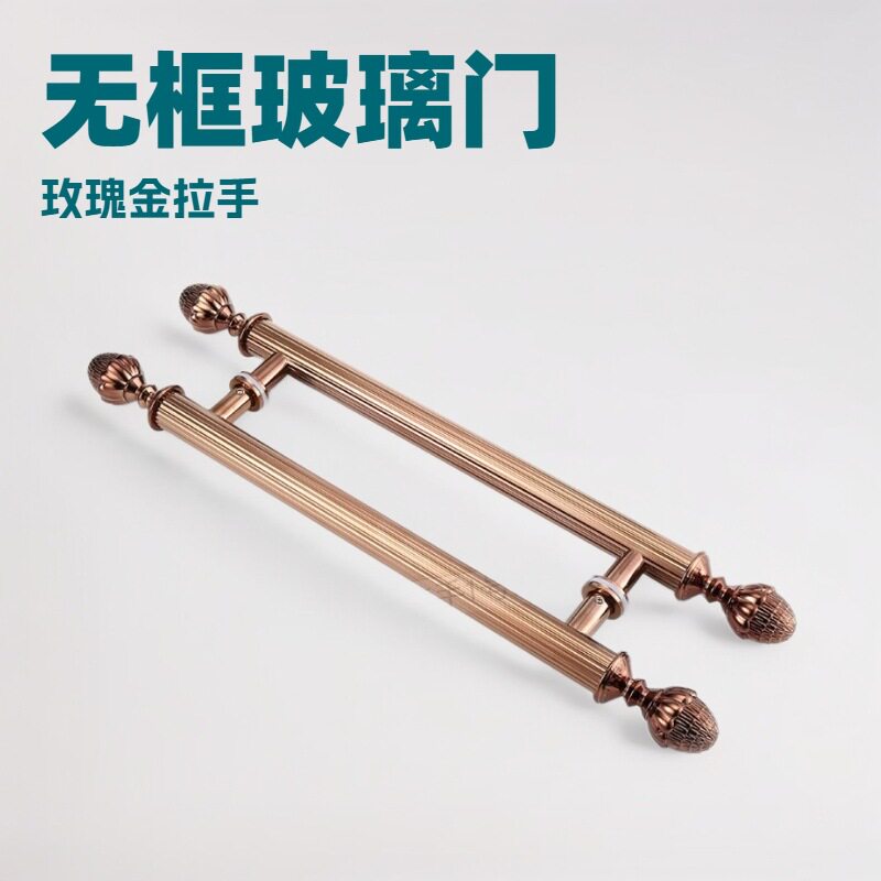 欧式轻奢不锈钢拉手别墅豪华大门门把手会议室推拉门电镀大拉手