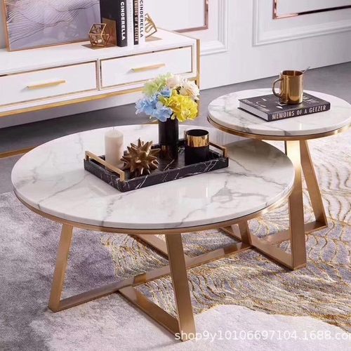 北欧大理石茶几简约后现代椭圆形客厅茶桌意式轻奢家用小户型茶几