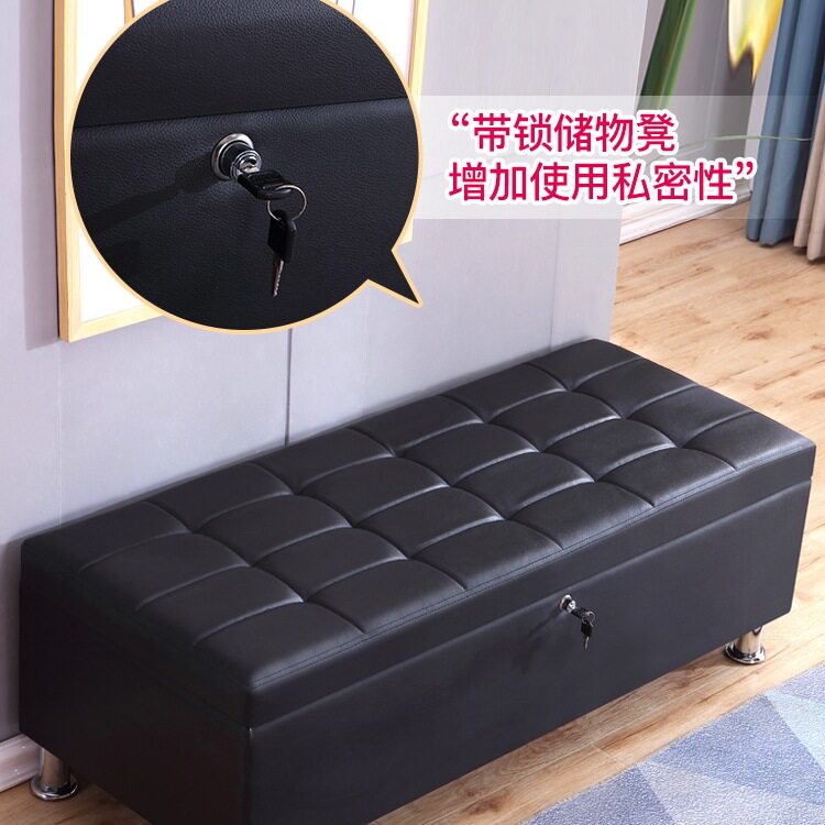 实体娃娃收纳箱储物凳娃娃收藏箱子带锁长条沙发服装店鞋店换鞋凳