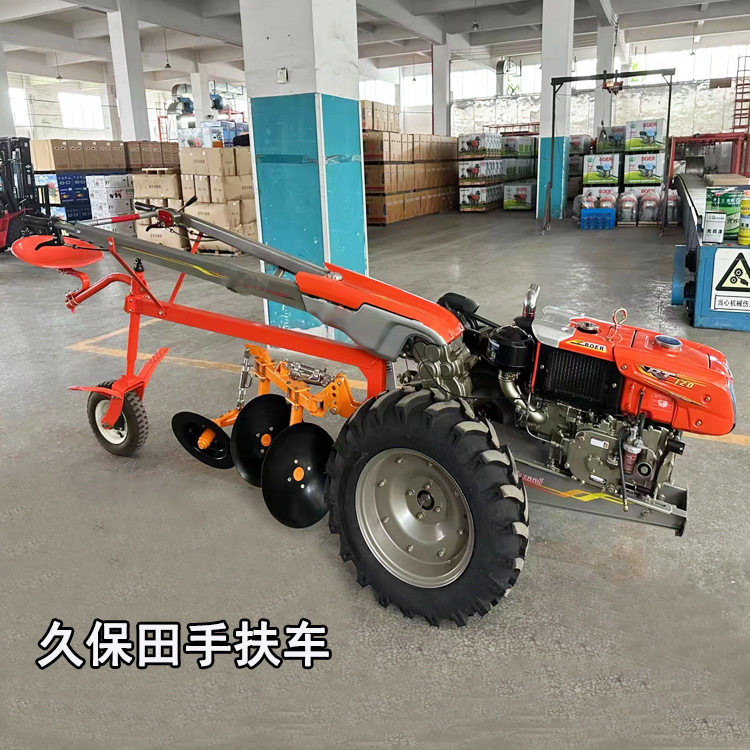 131底盘手扶拖拉机非洲农用两轮水田耕地机14HP 手扶车标配胶轮
